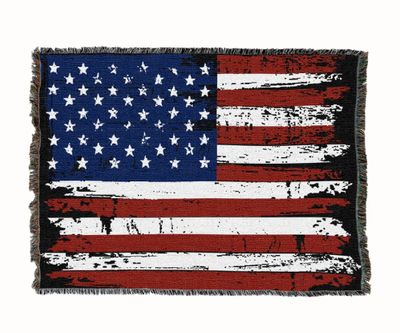 American Flag Distressed Blanket American Flag Distressed Blanket