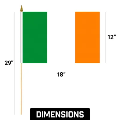 12" x 18" Large Ireland Stick Flag