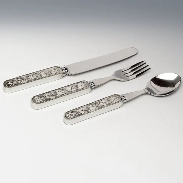 Mullingar Pewter Baby Cutlery Set - Shamrocks