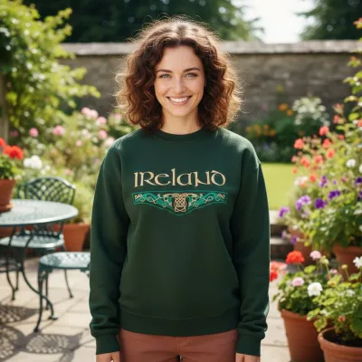 Bordered Knot Sweatshirt- Forest Green Bordered Knot Sweatshirt- Forest Green