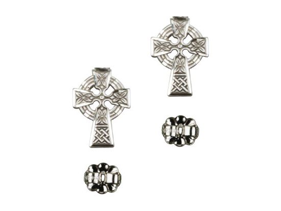 Sterling Silver Celtic Cross Post Earrings