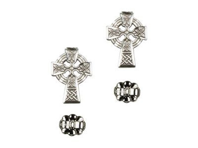 Sterling Silver Celtic Cross Post Earrings