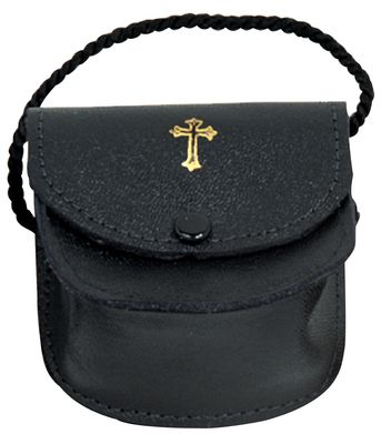 Gusset Burse, Leather with Neck Cord, 3"x3"x1"deep