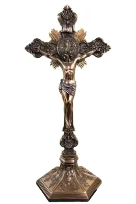 17" Saint Benedict Bronze Crucifix