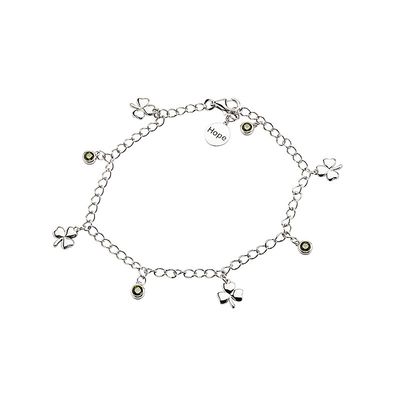 Sterling Silver Peridot Shamrock Bracelet Sterling Silver Peridot Shamrock Bracelet