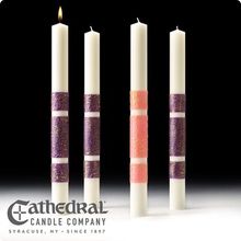 Artisan Wax Advent Candle Set- 3"x18", 3 Purple/1 Rose Artisan Wax Advent Candle Set- 3"x18", 3 Purple/1 Rose