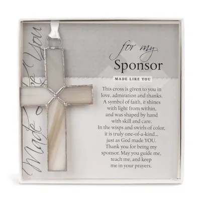 Sponsor Thank You Gift: Gray Stained Glass Cross Sponsor Thank You Gift: Gray Stained Glass Cross
