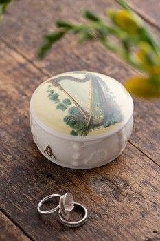 Belleek Harp Trinket Box
