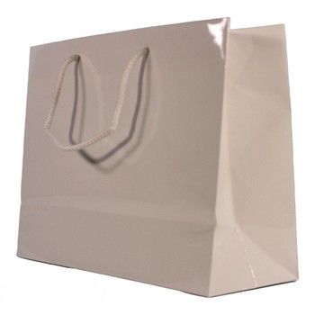 White High Gloss Gift Bag- 13"W x 5"D x 10"H