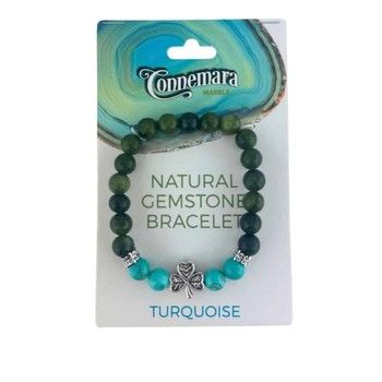 Gemstone Bracelet Turquoise Connemara Marble Bracelet