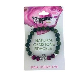 Gemstone Bracelet Pink Tiger's Eye with Connemara Marble