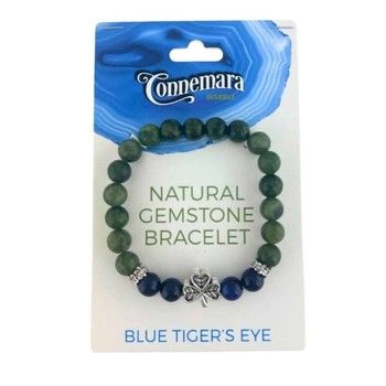 Gemstone Bracelet Blue Tiger's Eye with Connemara Marble