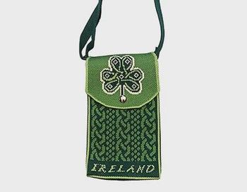 Shamrock Emblem Knit Crossbody Bag