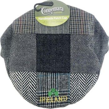 Ireland Black Patchwork Flat Cap