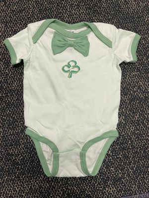 Green Shamrock Baby Onesie Disc.