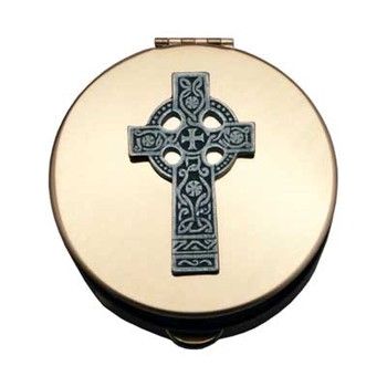 Pyx Size 2 Pewter Celtic Cross Pyx Size 2 Pewter Celtic Cross