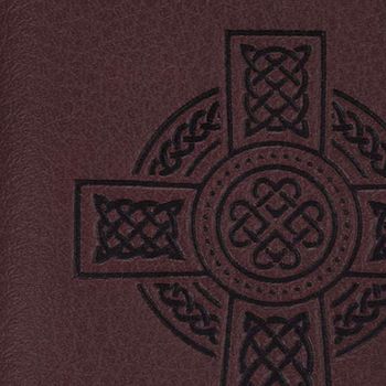 Celtic Cross Burgundy Genuine Leather Trifold Wallet