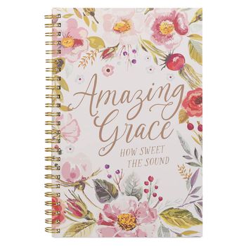 Amazing Grace Pink Floral Soft Cover Spiral Notebook