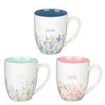 Faith Hope and Love Petite Floral Mug Set Faith Hope and Love Petite Floral Mug Set