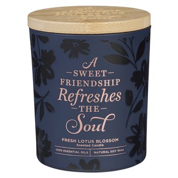 Sweet Friendship Fresh Lotus Blossom Scented Candle in a Glass Jar Sweet Friendship Fresh Lotus Blossom Scented Candle in a Glass Jar
