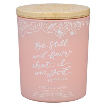 Be Still and Know Vetiver and Moss Candle in a Glass Jar - Psalm 46:10 Be Still and Know Vetiver and Moss Candle in a Glass Jar - Psalm 46:10
