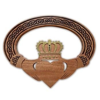 Claddagh Cedar Wall Plaque