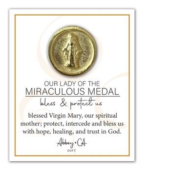 Gold Finish Our Lady of the Miraculous Medal Lapel Pin