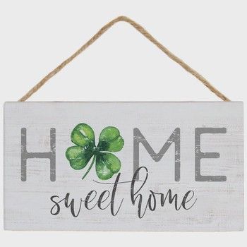 Home Sweet Shamrock Irish Small Hanging Sign Decor