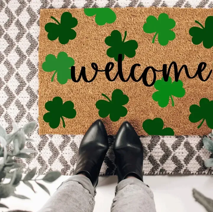 Welcome - Shamrock Pattern Doormat