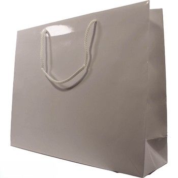 White High Gloss Gift Bag- 16"W x 6"D x 13"H