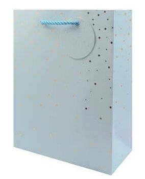 Blue Gift Bag, Foil Finish- Medium