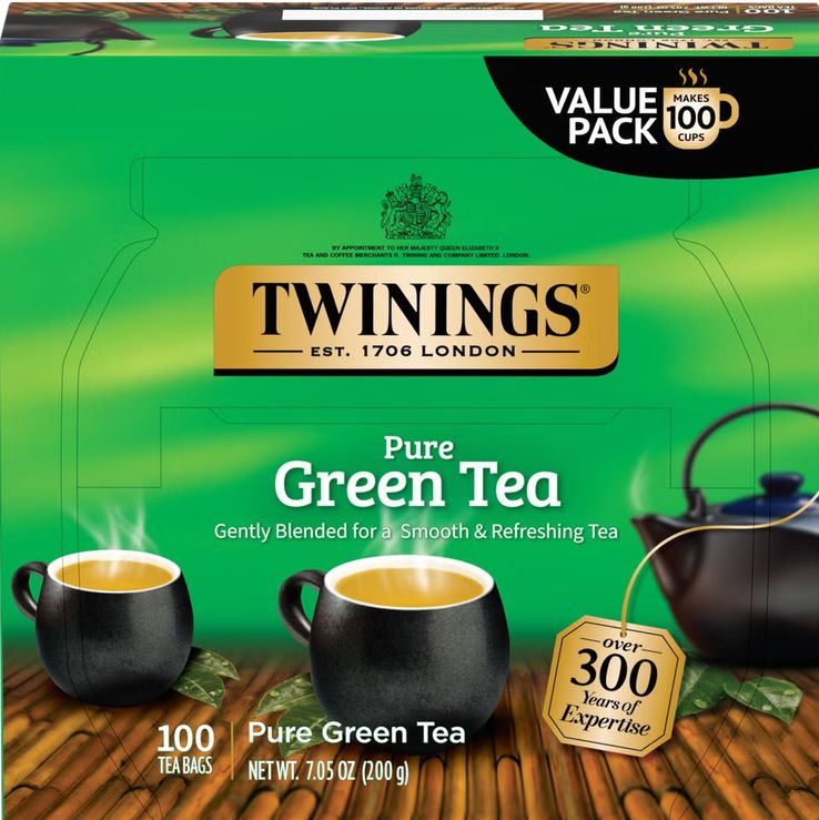 Twinings Pure Green Tea Bags, 200 g, 100-count