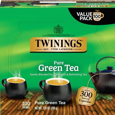 Twinings Pure Green Tea Bags, 200 g, 100-count