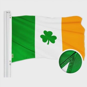 Irish Shamrock Flag 210D Embroidered Polyester 3x5 ft
