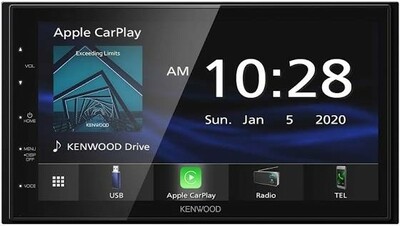 Kenwood DMX47S Double-Din In-Dash 6.8-Inch Multimedia Receiver With Bluetooth, Apple Carplay, Android Auto, And SiriusXM Ready
