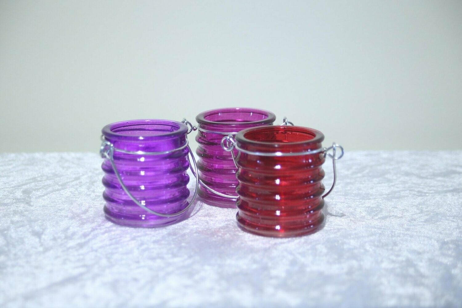 Set of 3 Small Glass Tealight Holders