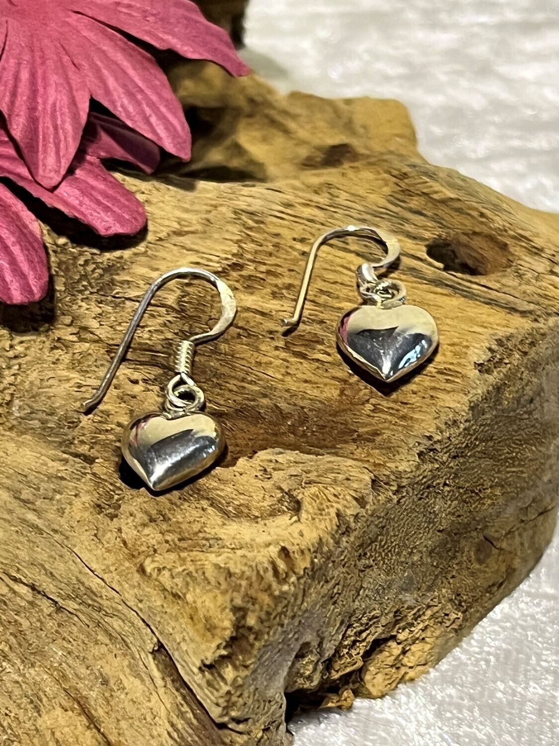 Dainty Heart Silver Earrings