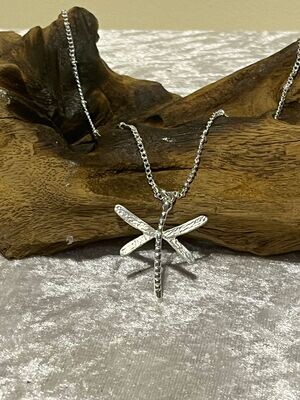 Gracee Silver Tone Dragonfly Necklace