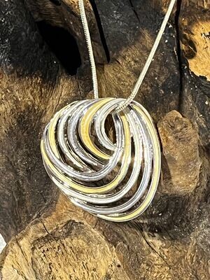 2 Colour Swirl Silver Tone Necklace