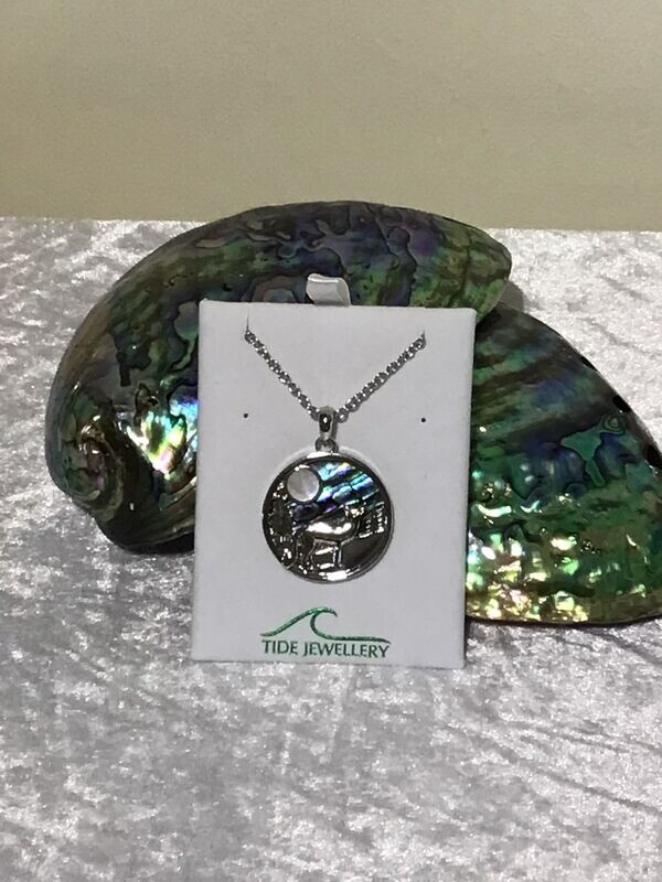 Fox and Moon Paua Shell Necklace