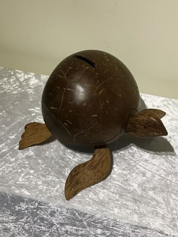 Coconut Shell Turtle Coin Holder