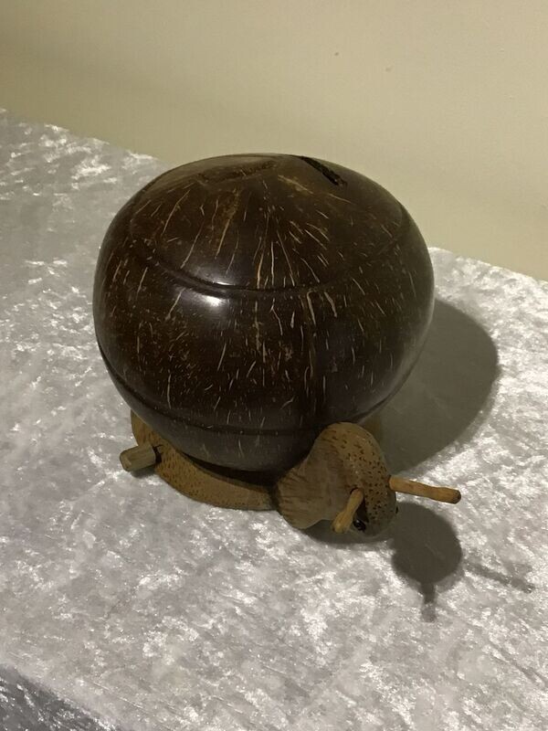 Coconut Shell Snail Coin Holder