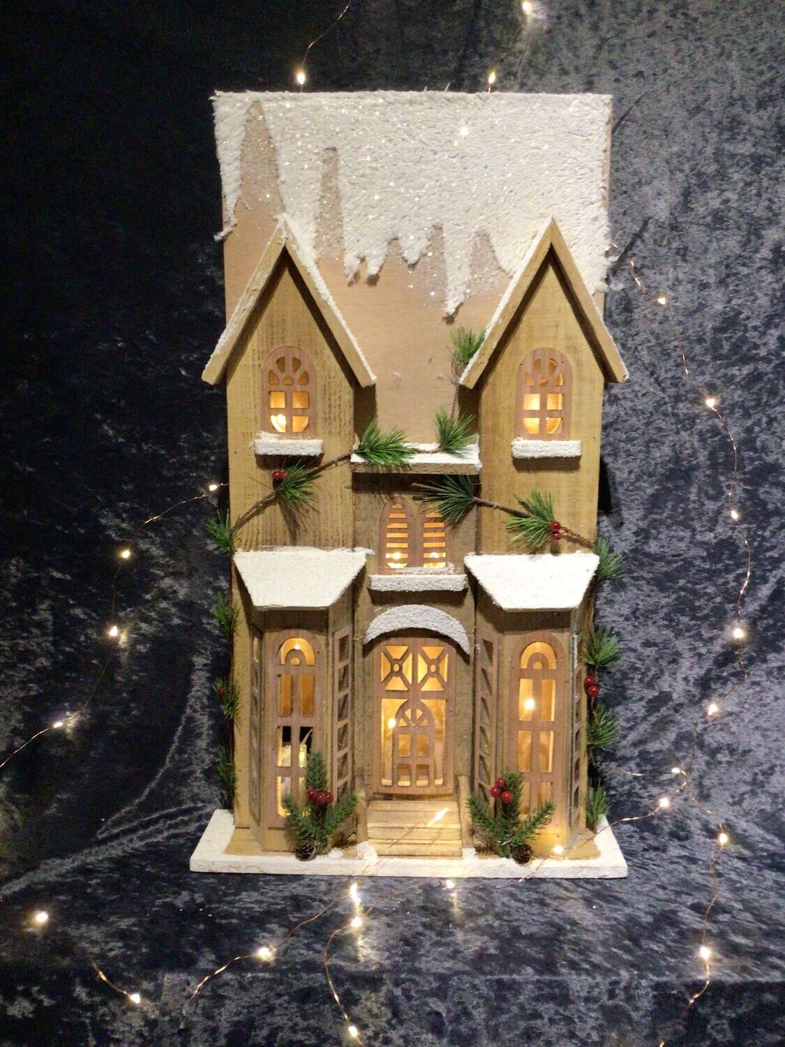 60cm Wooden LED Illuminated House
