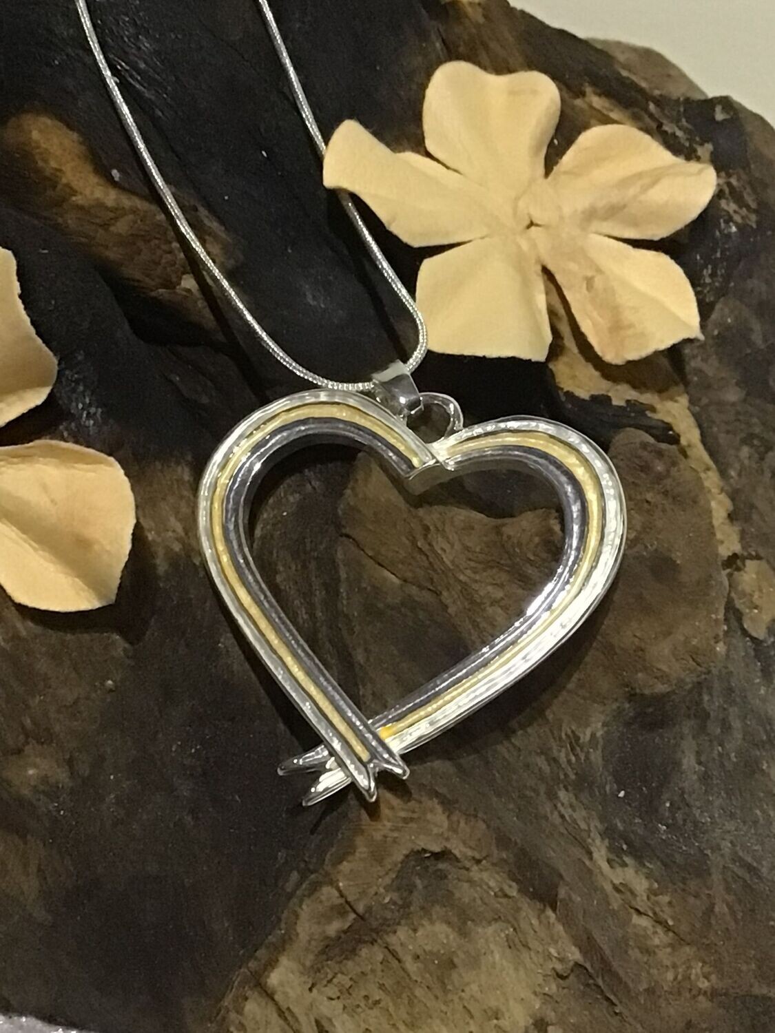 ​Open Heart Silver Tone Necklace