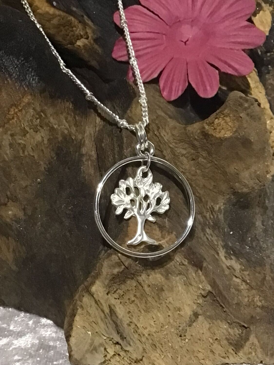 Silver Tone Tree of Life Necklace