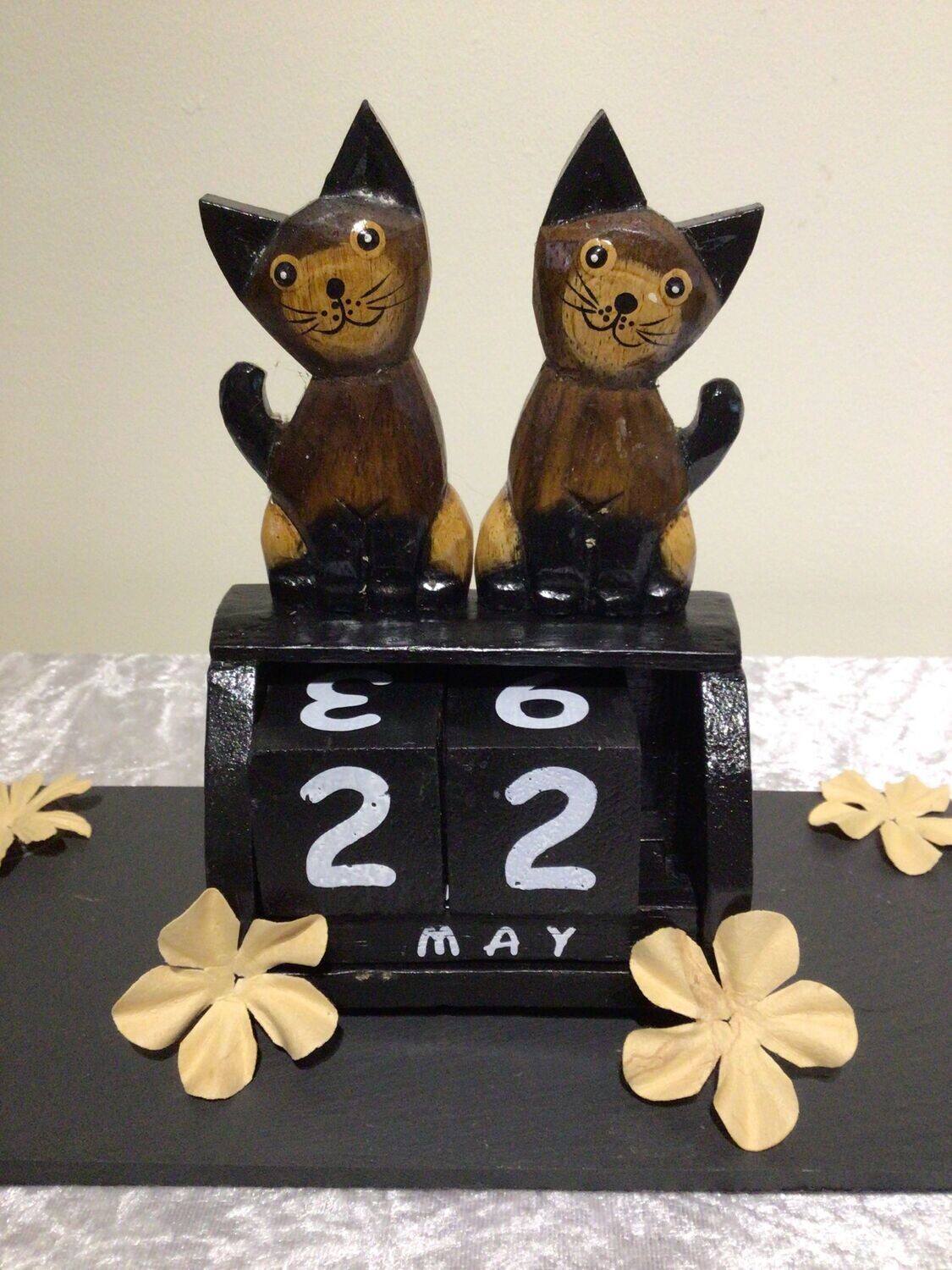 Dark Brown Double Cat with Tail Calendar