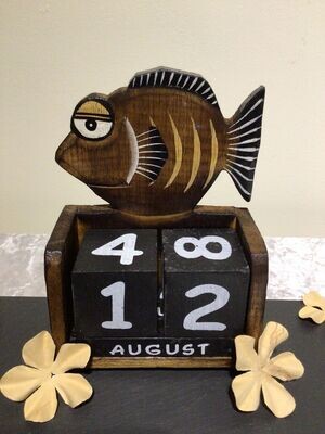 Dark Brown Fish Perpetual Calendar