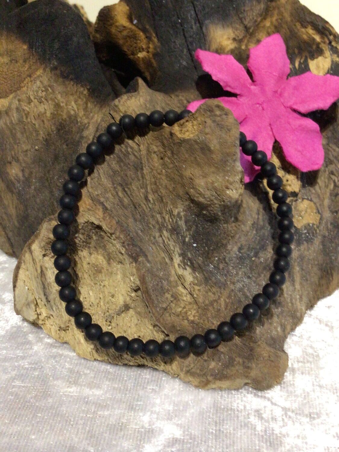 Black Agate Stretch Bracelet