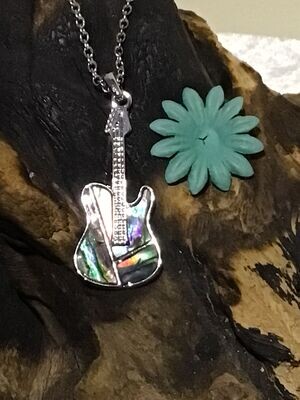 Paua Shell Guitar Necklace