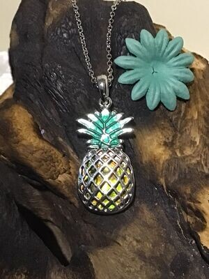 Amber Paua Shell Pineapple Necklace